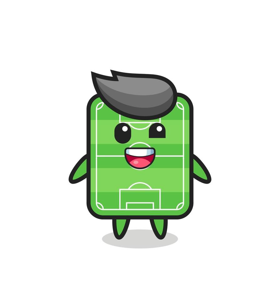 Ilustración de un personaje de campo de fútbol con poses incómodas vector
