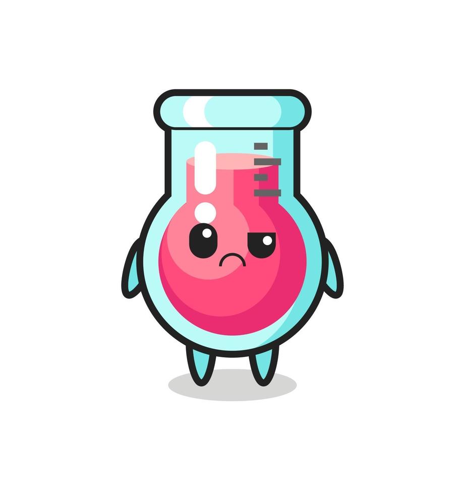 the mascot of the laboratory beaker with sceptical face vector