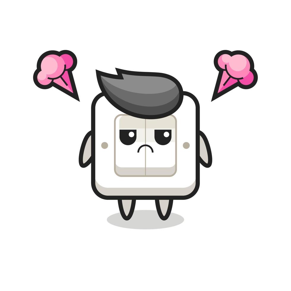 annoyed expression of the cute light switch cartoon character vector