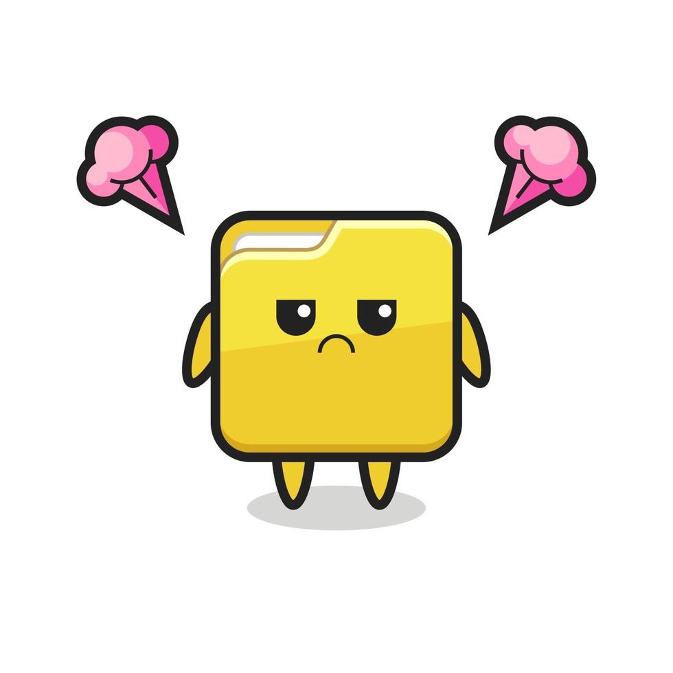 annoyed expression of the cute folder cartoon character vector