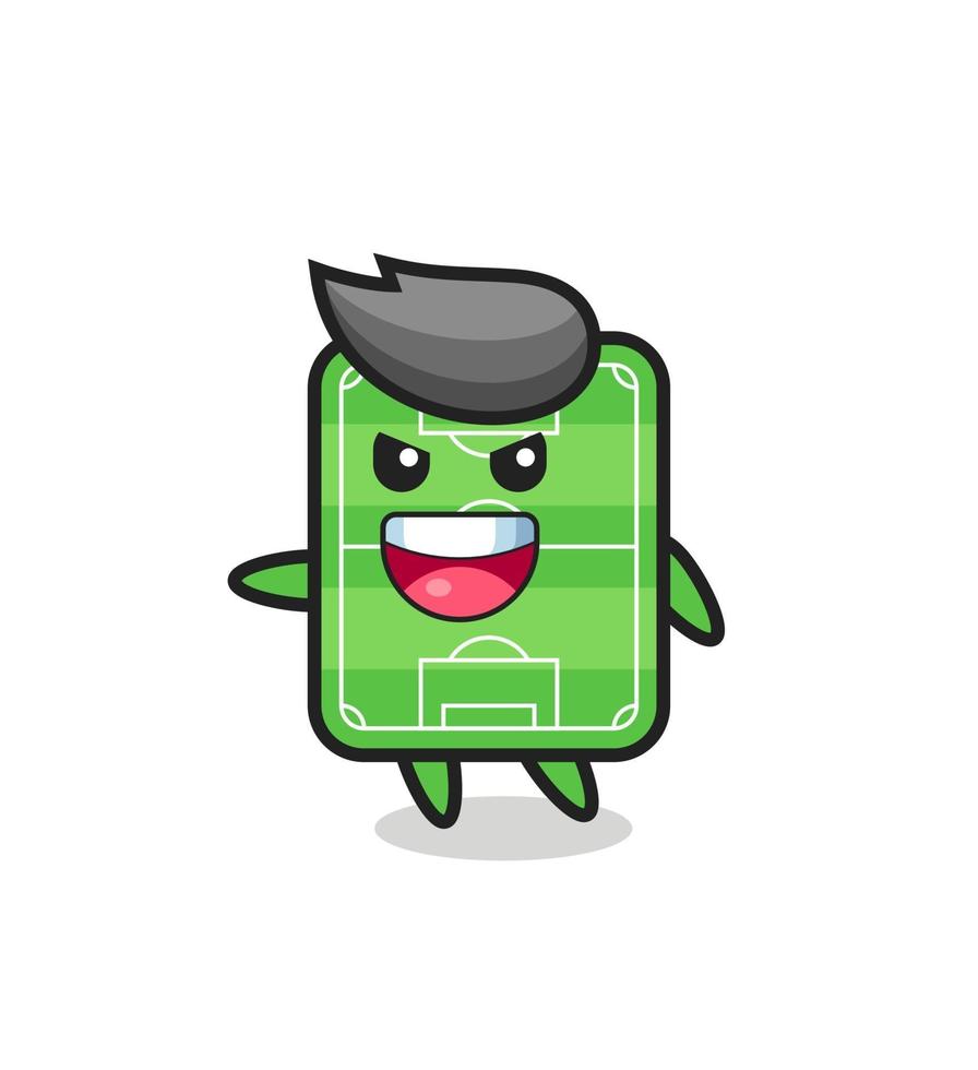 football field cartoon with very excited pose vector