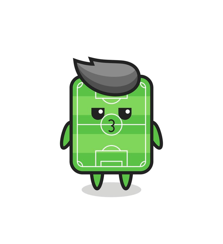 the bored expression of cute football field characters vector