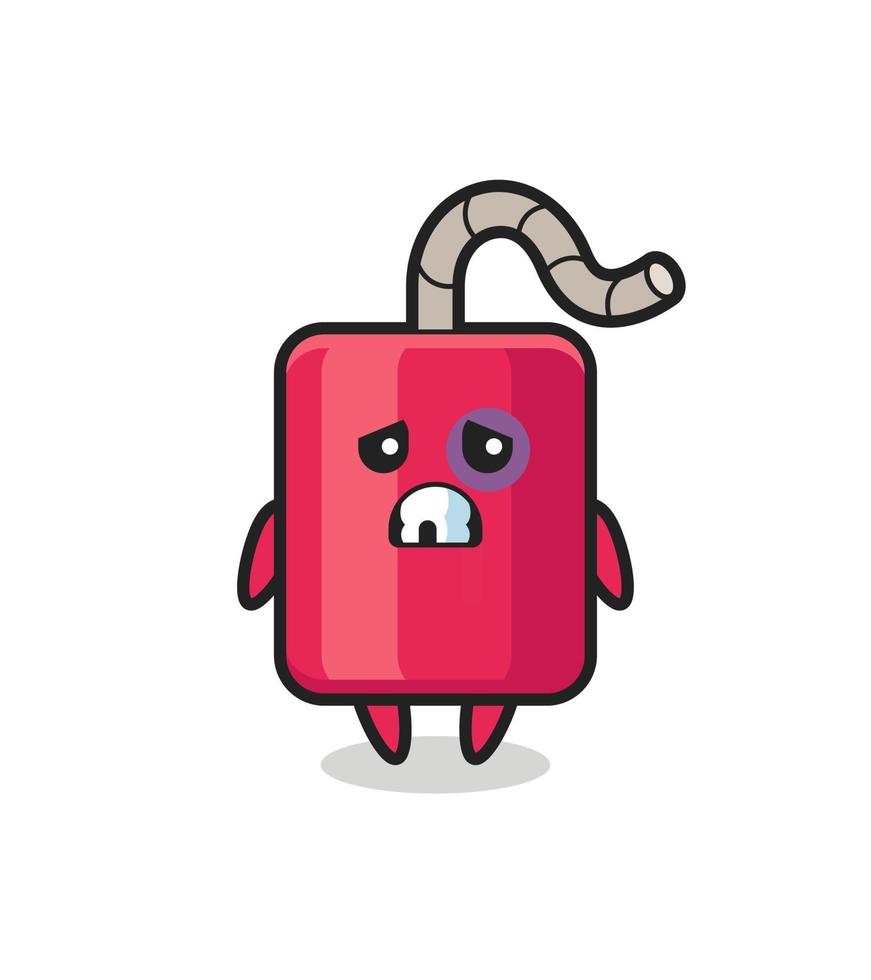injured dynamite character with a bruised face vector