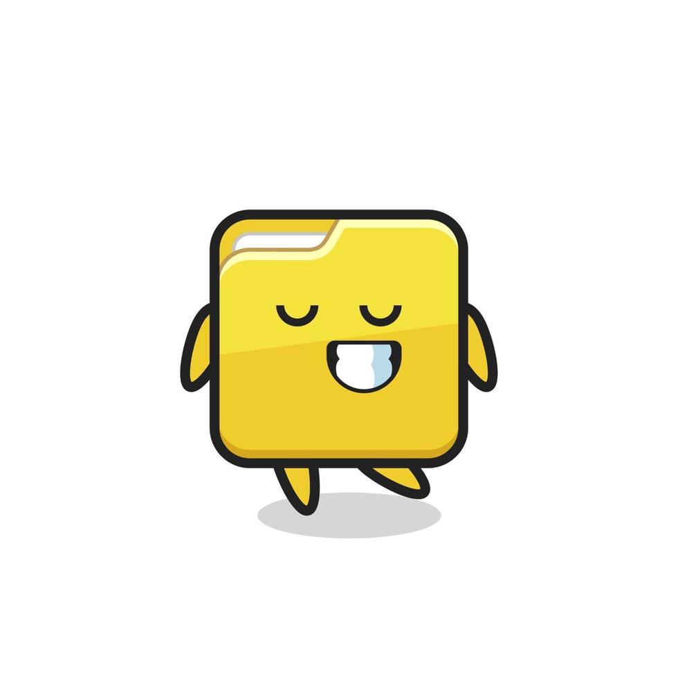 folder cartoon illustration with a shy expression vector