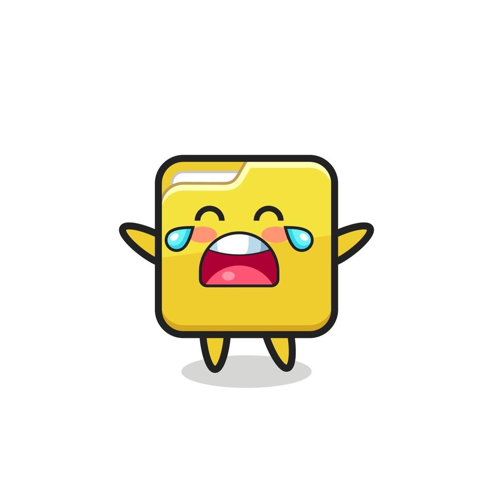 the illustration of crying folder cute baby vector