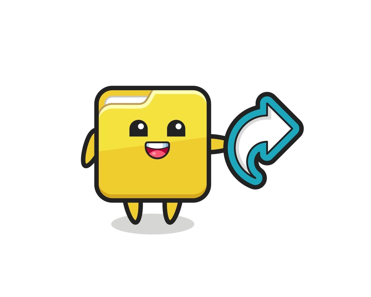 cute folder hold social media share symbol vector