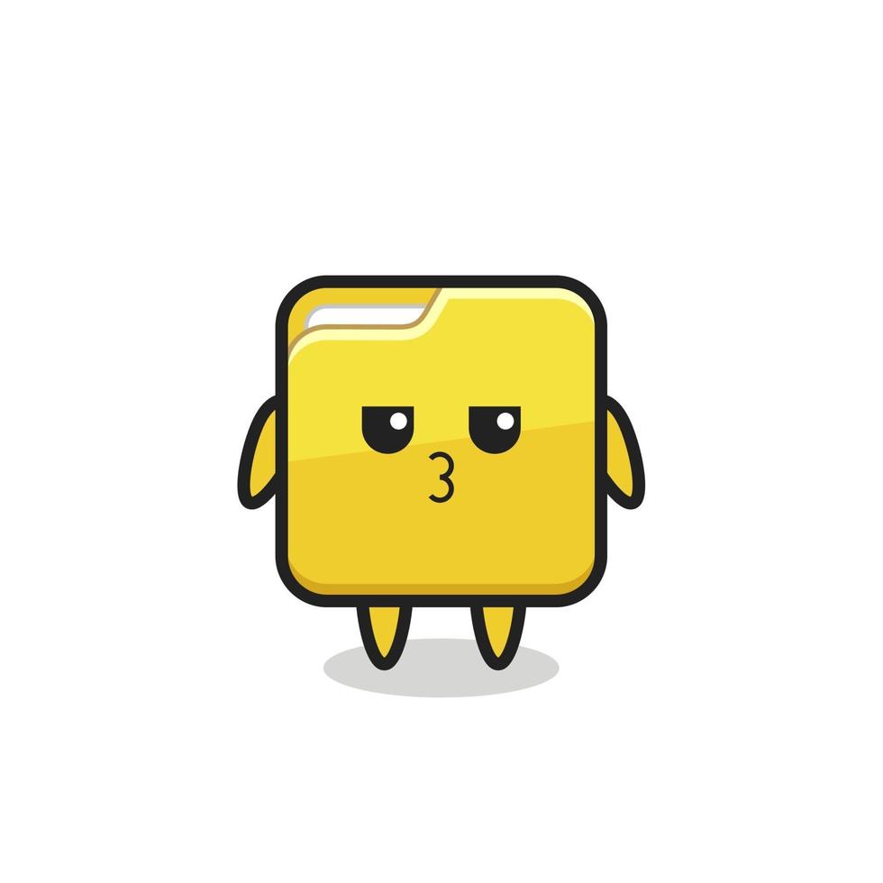 the bored expression of cute folder characters vector