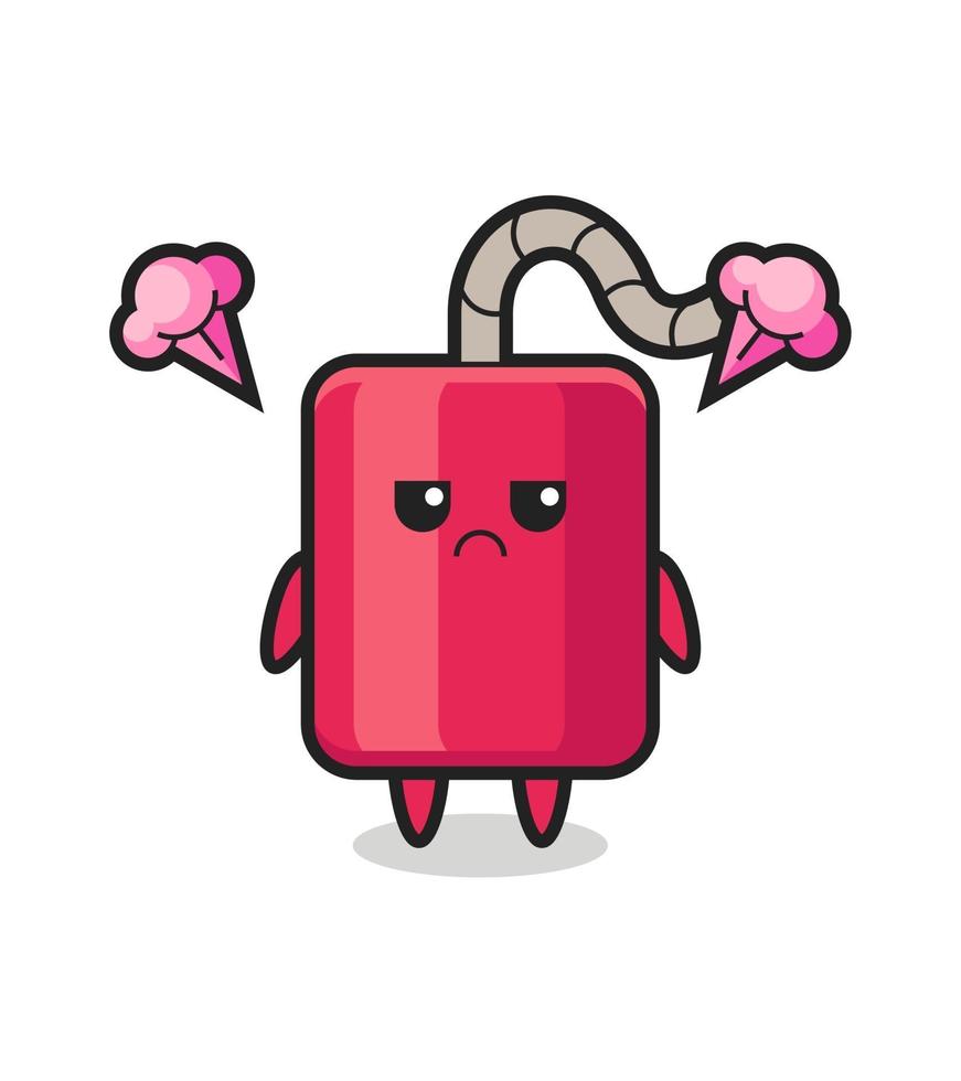 annoyed expression of the cute dynamite cartoon character vector