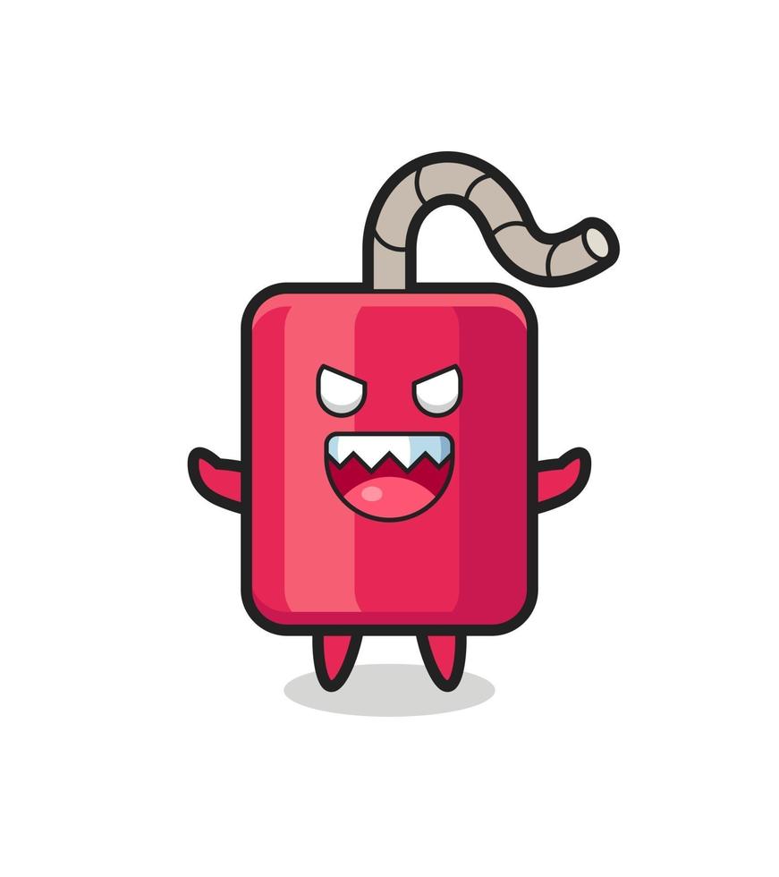 illustration of evil dynamite mascot character vector