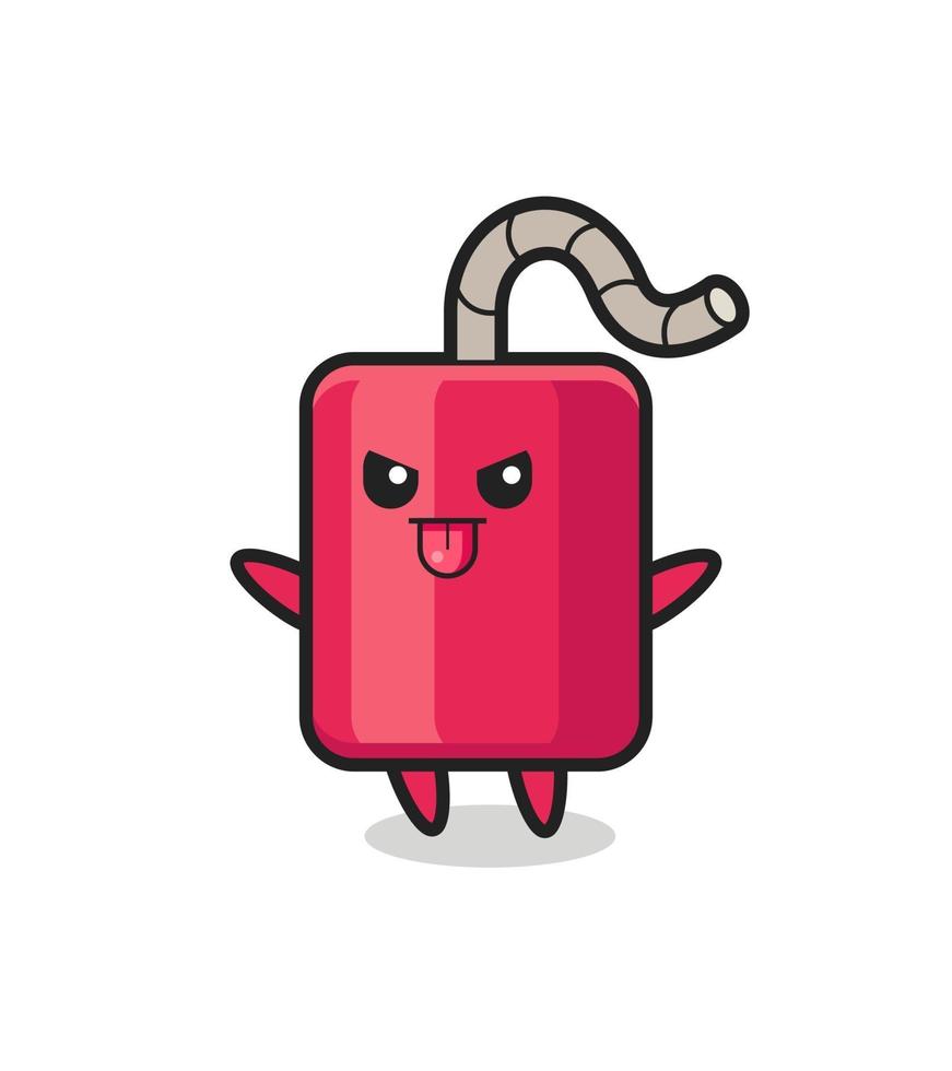 naughty dynamite character in mocking pose vector