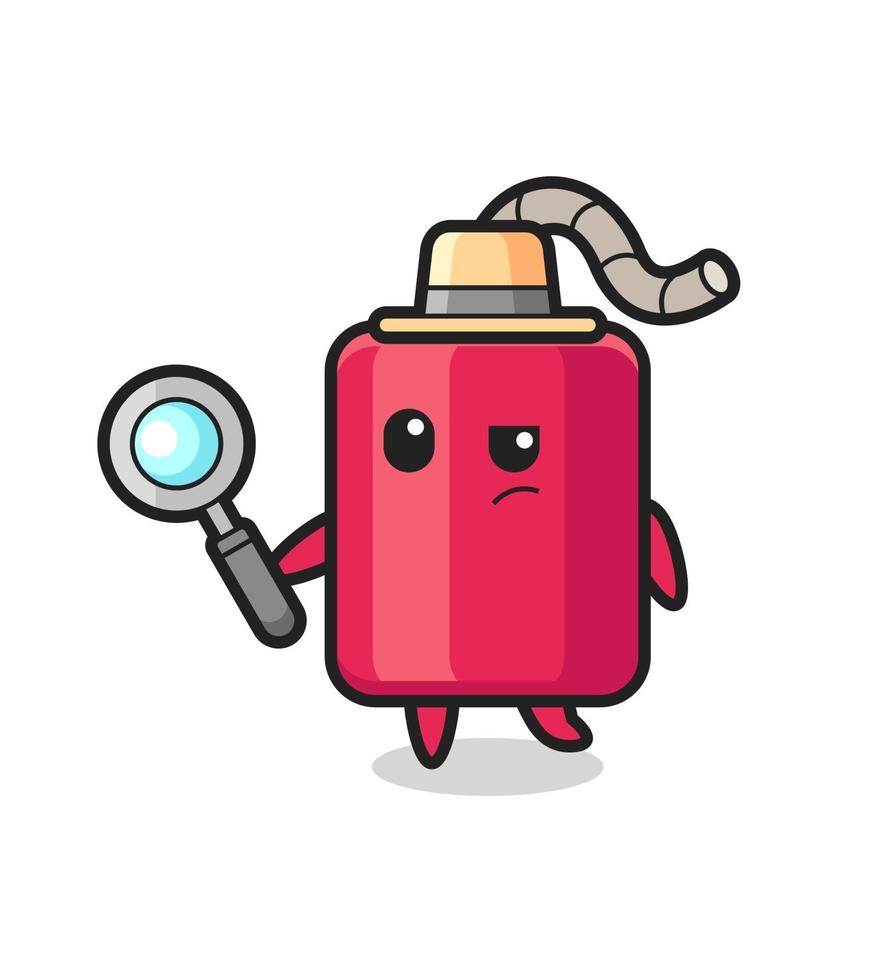 dynamite detective character is analyzing a case vector