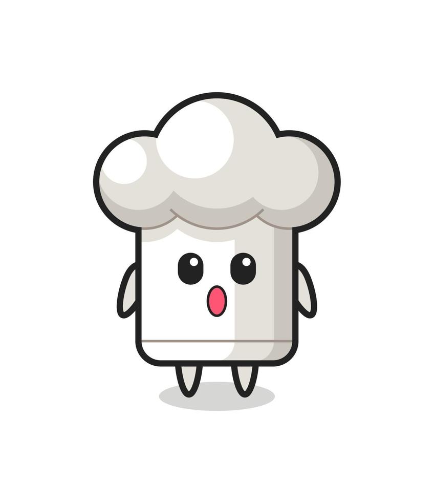 the amazed expression of the chef hat cartoon vector