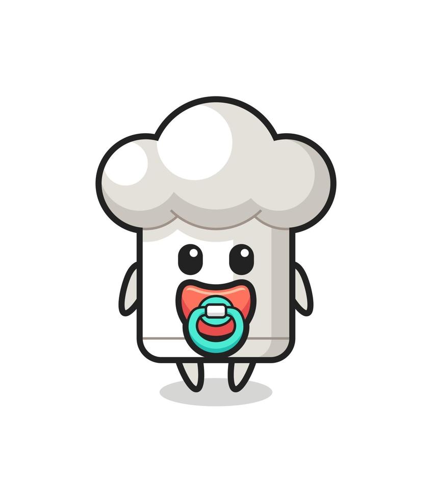 baby chef hat cartoon character with pacifier vector
