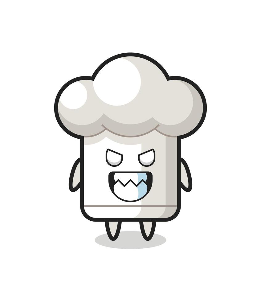 evil expression of the chef hat cute mascot character vector