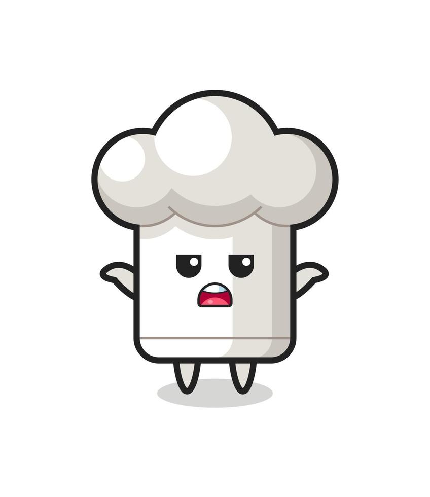 personaje de mascota de gorro de chef diciendo que no sé vector