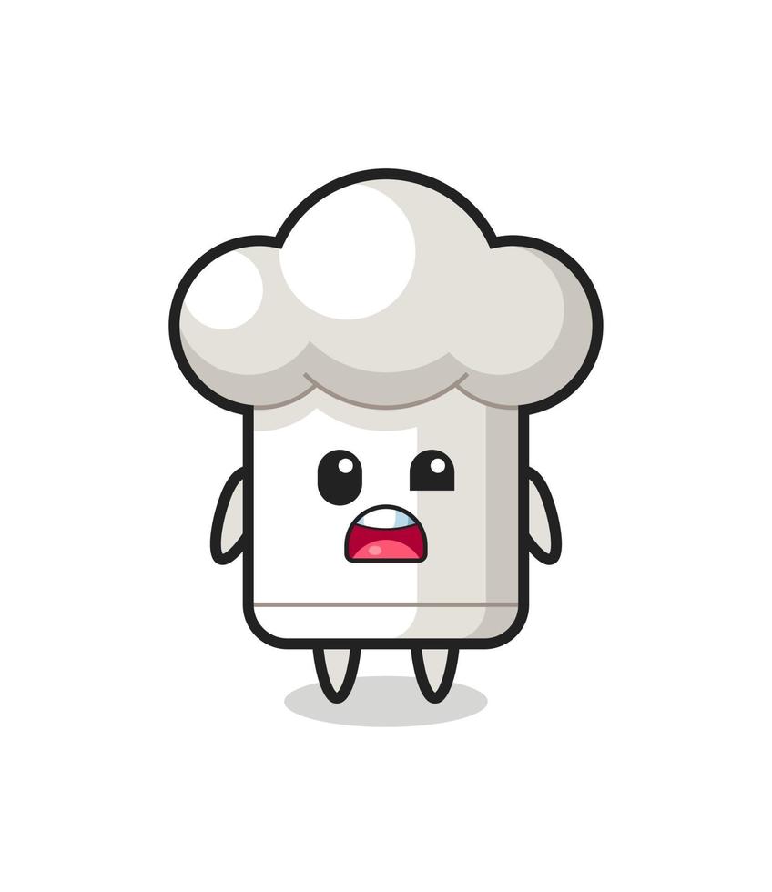 the shocked face of the cute chef hat mascot vector