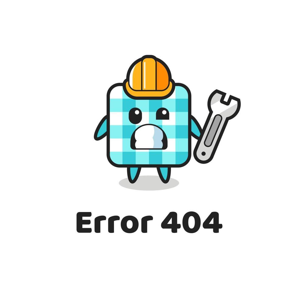 error 404 with the cute checkered tablecloth mascot vector