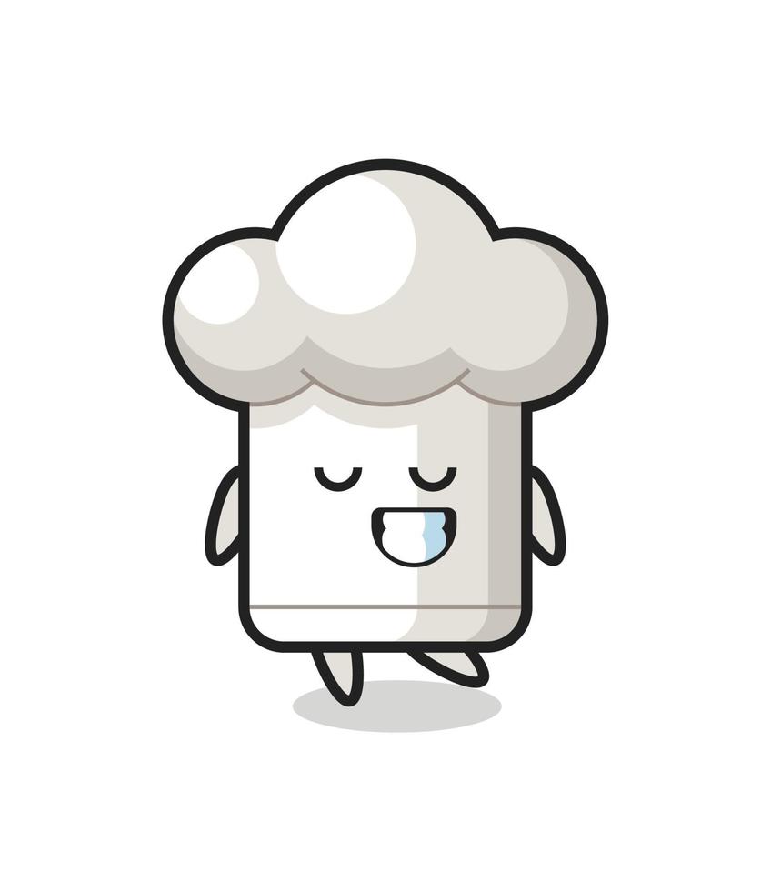 chef hat cartoon illustration with a shy expression vector