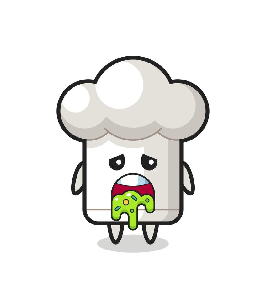 the cute chef hat character with puke vector