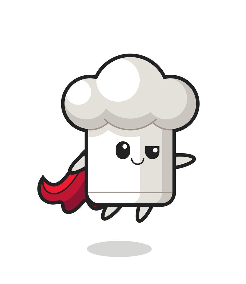 cute chef hat superhero character is flying vector