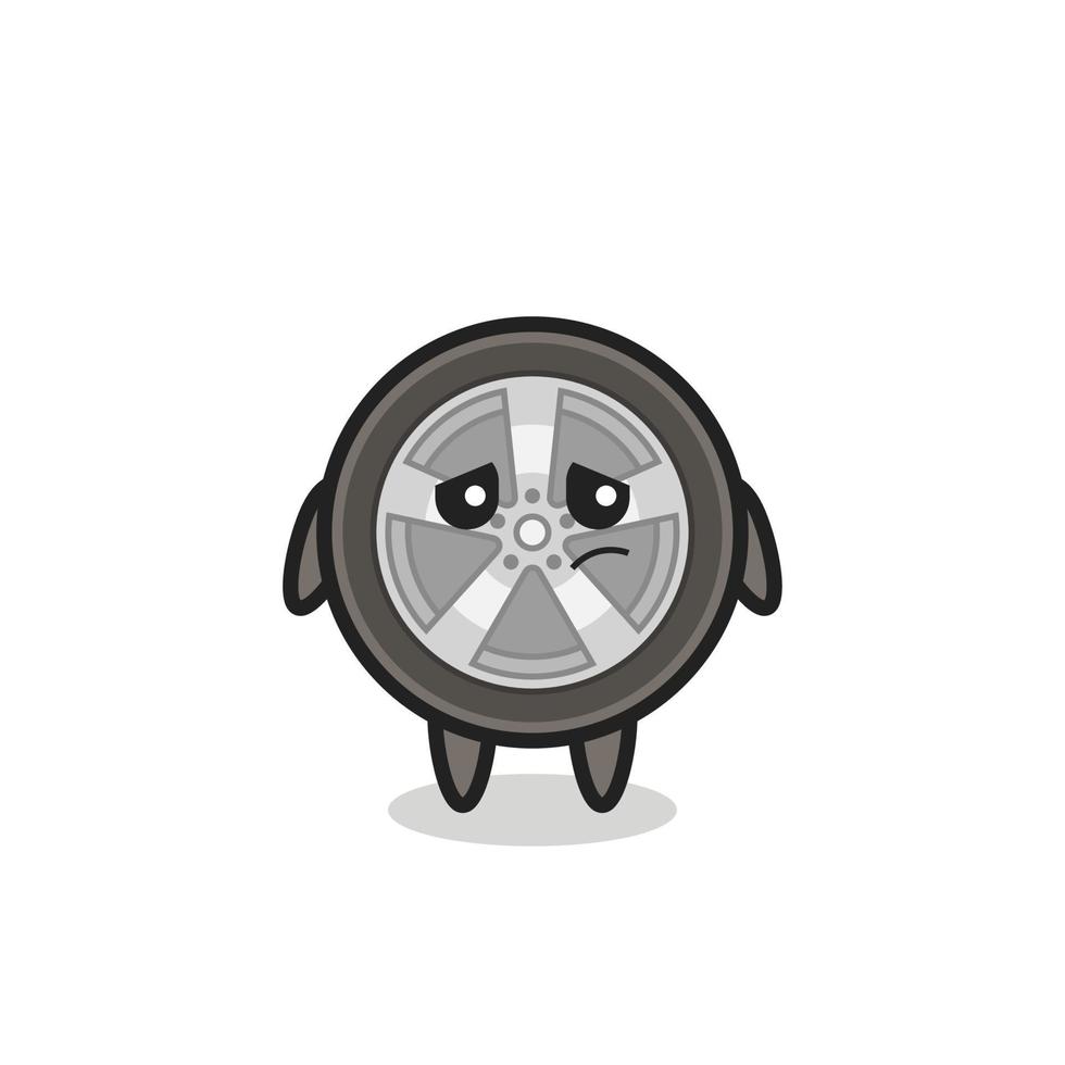 the lazy gesture of car wheel cartoon character vector