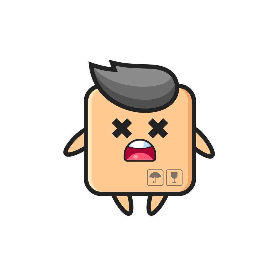 the dead cardboard box mascot character vector