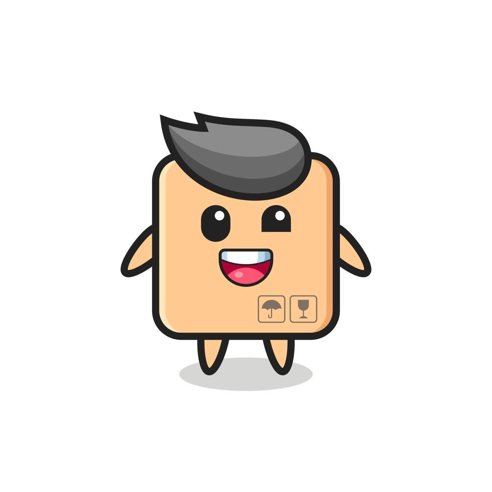 illustration of an cardboard box character with awkward poses vector