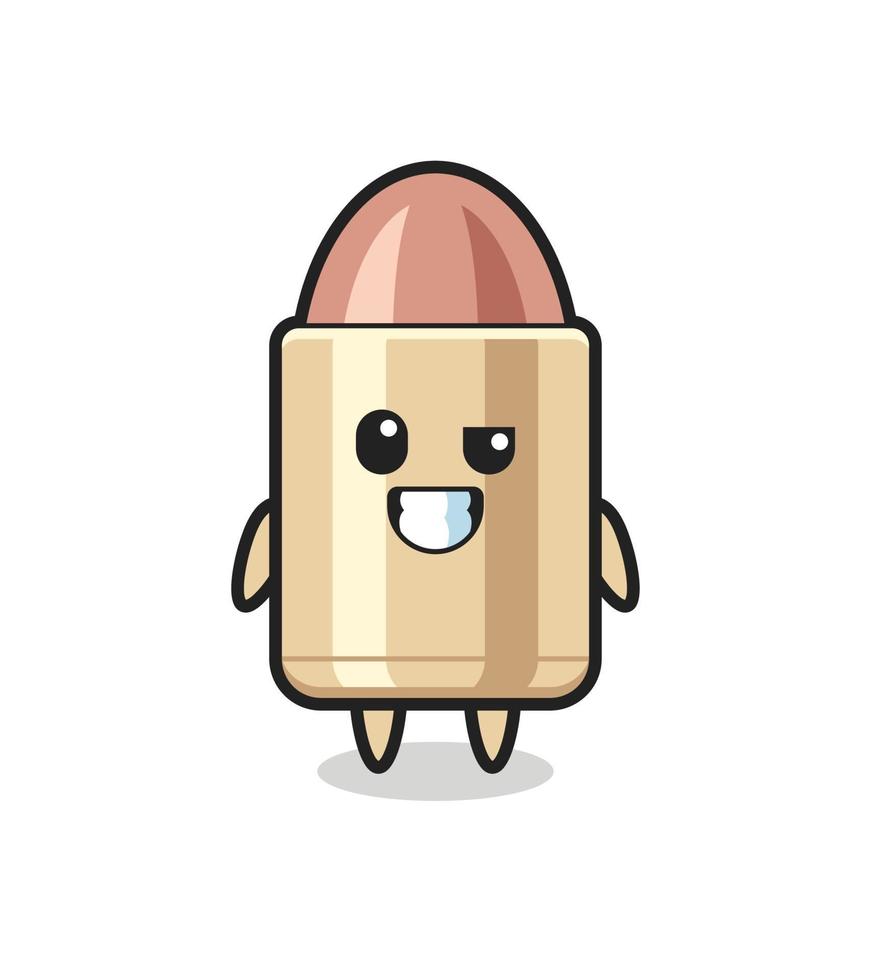 cute bullet mascot with an optimistic face vector