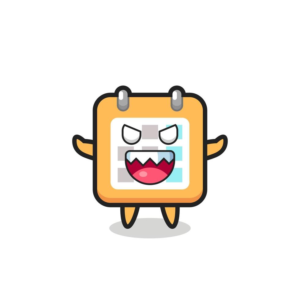 illustration of evil calendar mascot character vector