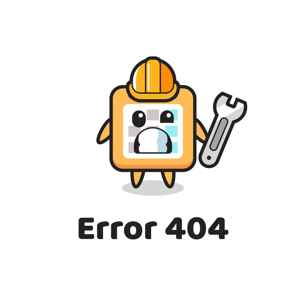 error 404 with the cute calendar mascot vector