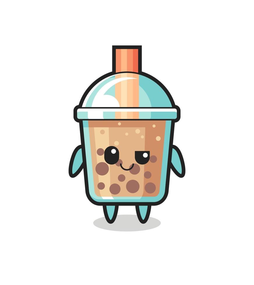 bubble tea cartoon with an arrogant expression vector