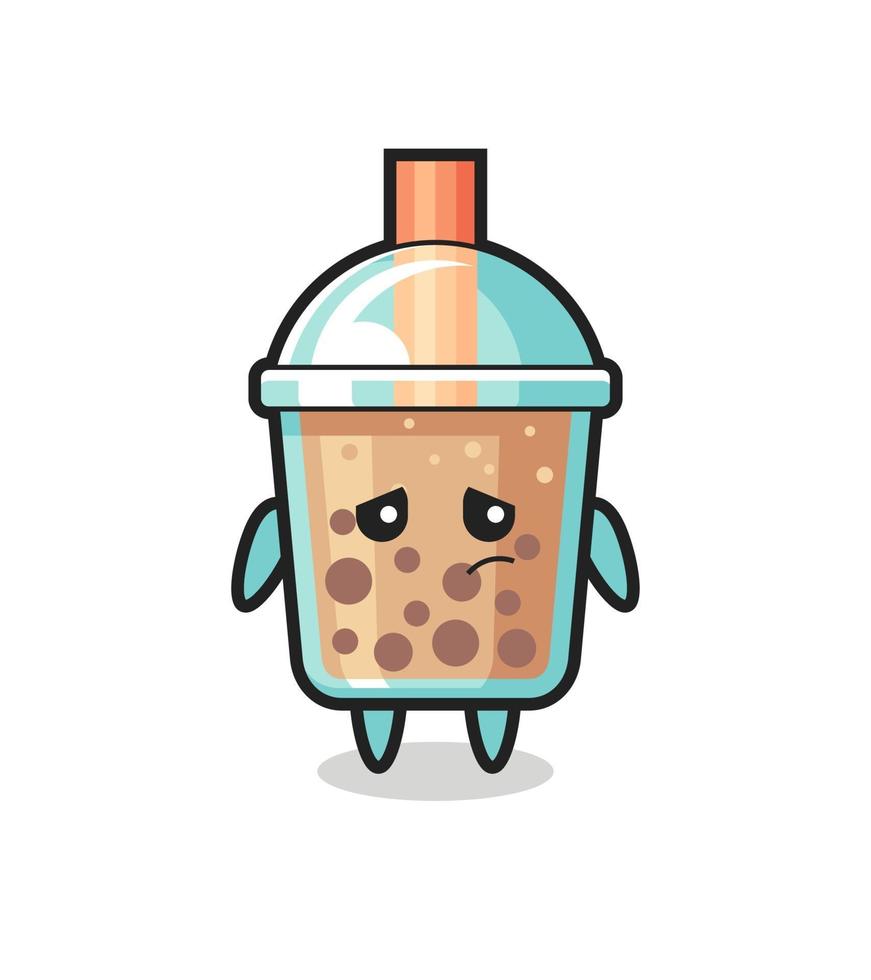 the lazy gesture of bubble tea cartoon character vector