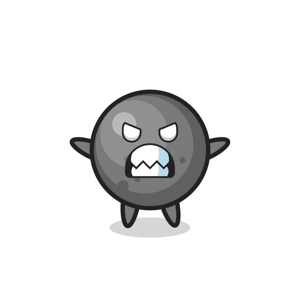 wrathful expression of the cannonball mascot character vector