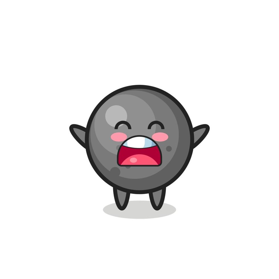 cute cannonball mascot with a yawn expression vector