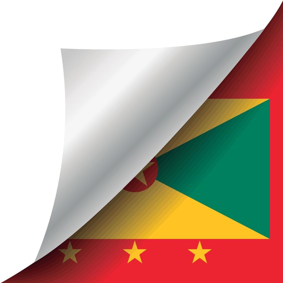 Grenada flag with curled corner vector