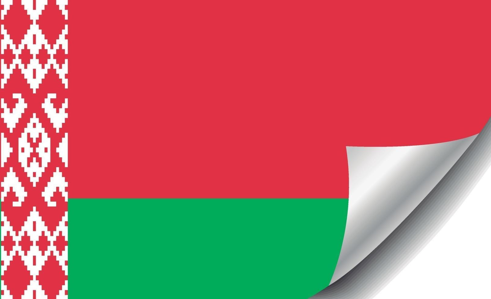 Belarus flag with curled corner vector
