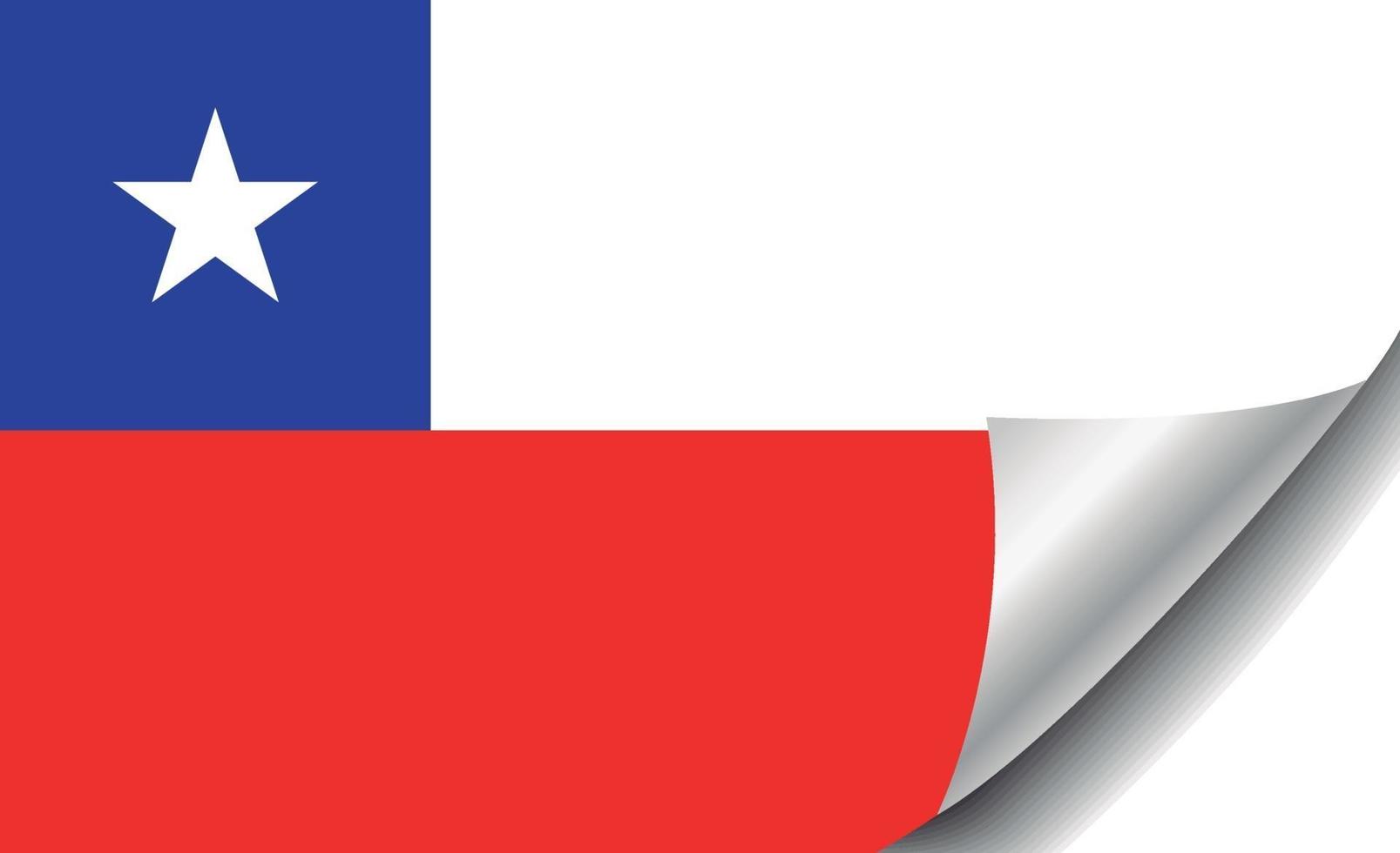 bandera de chile con esquina rizada vector