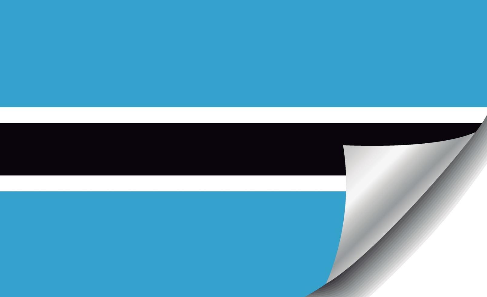 bandera de botswana con esquina rizada vector