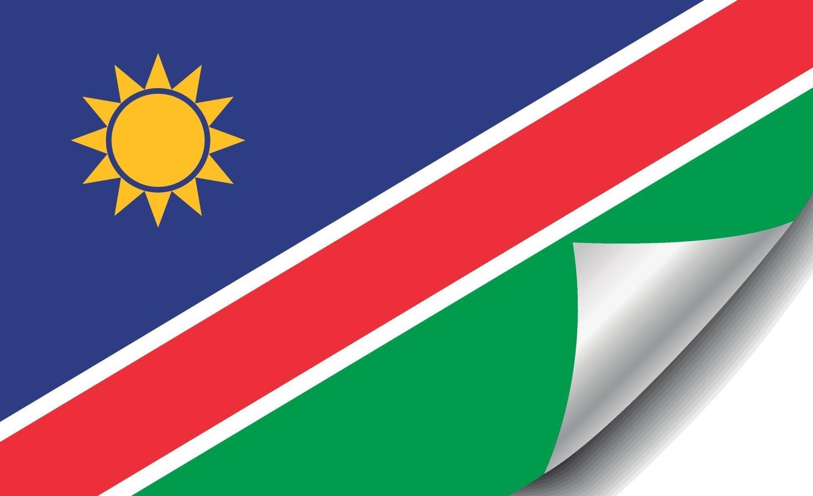 Namibia flag with curled corner vector