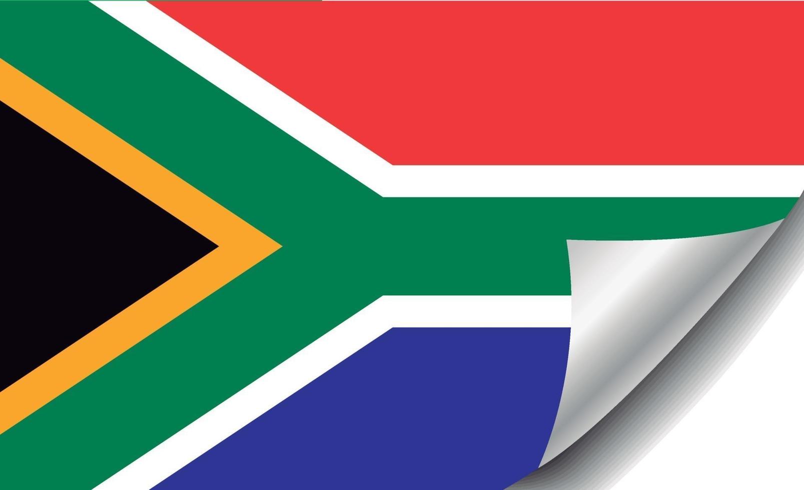 South Africa flag with curled corner vector