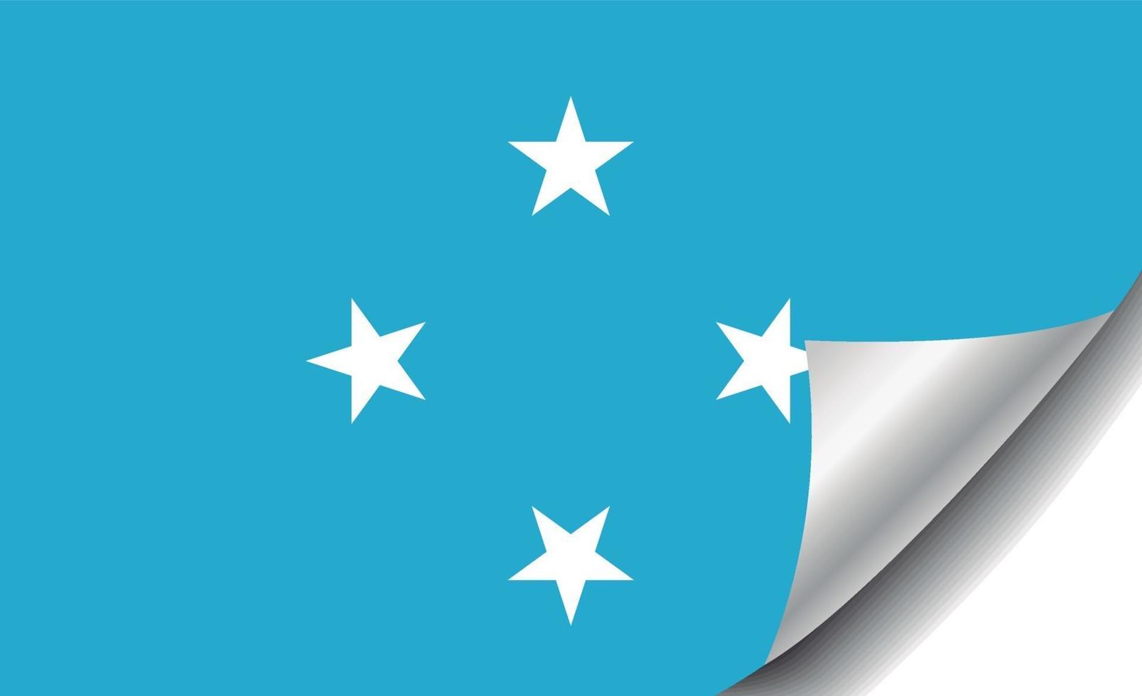 Micronesia flag with curled corner vector