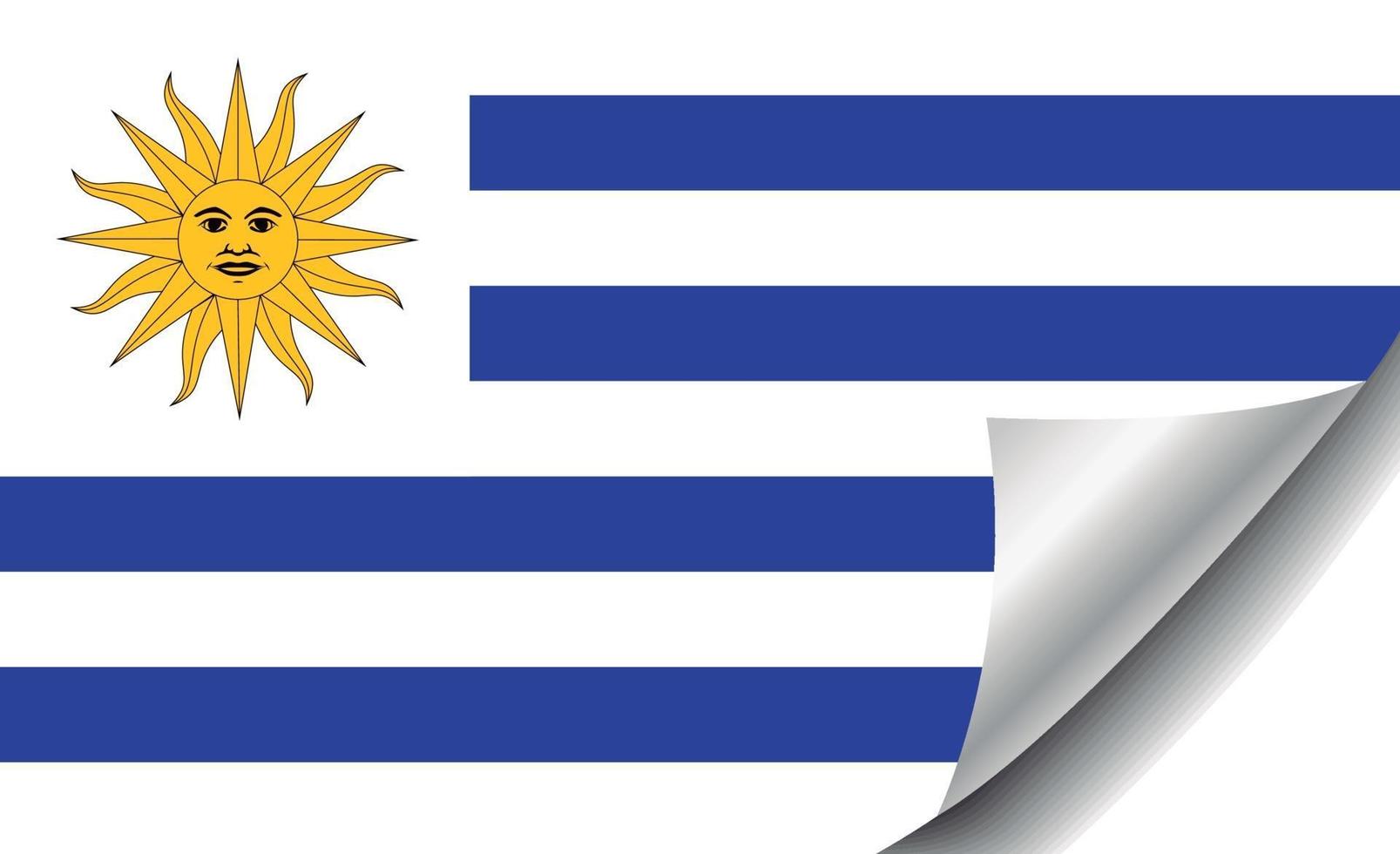 Uruguay flag with curled corner vector