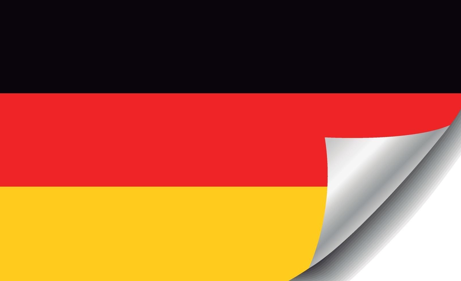 bandera de alemania con esquina rizada vector