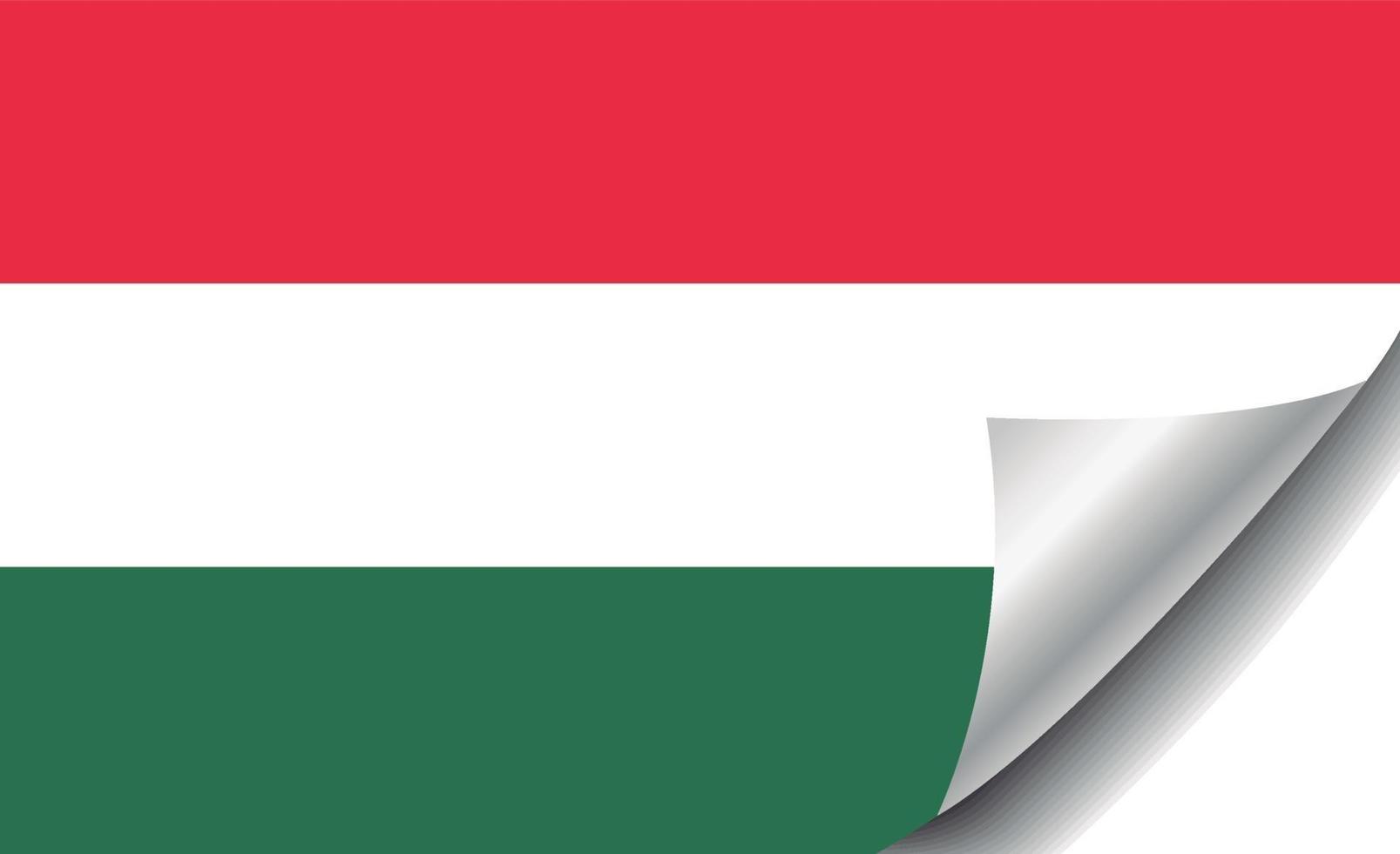Hungary flag with curled corner vector