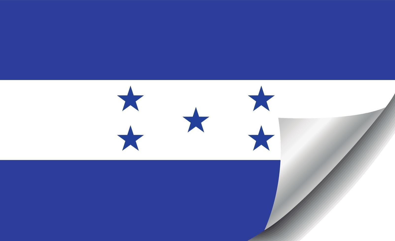 Honduras flag with curled corner vector