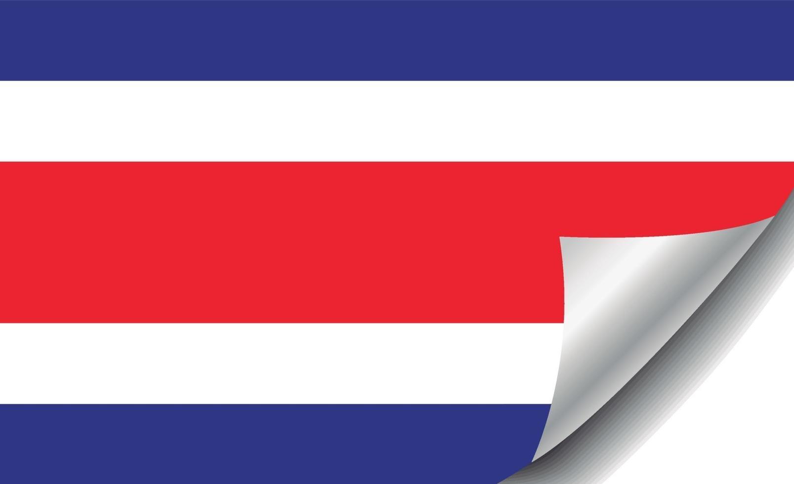 Costa Rica flag with curled corner vector