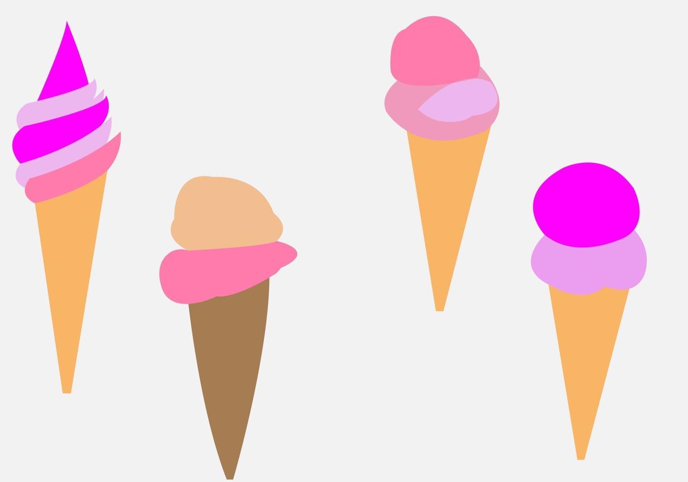 Ice Cream Art Illustration set vector