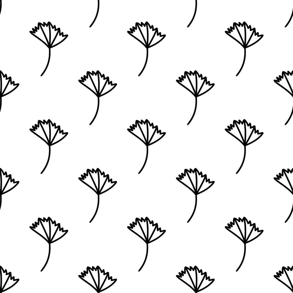 Seamless pattern made from doodle ginkgo biloba leaves vector