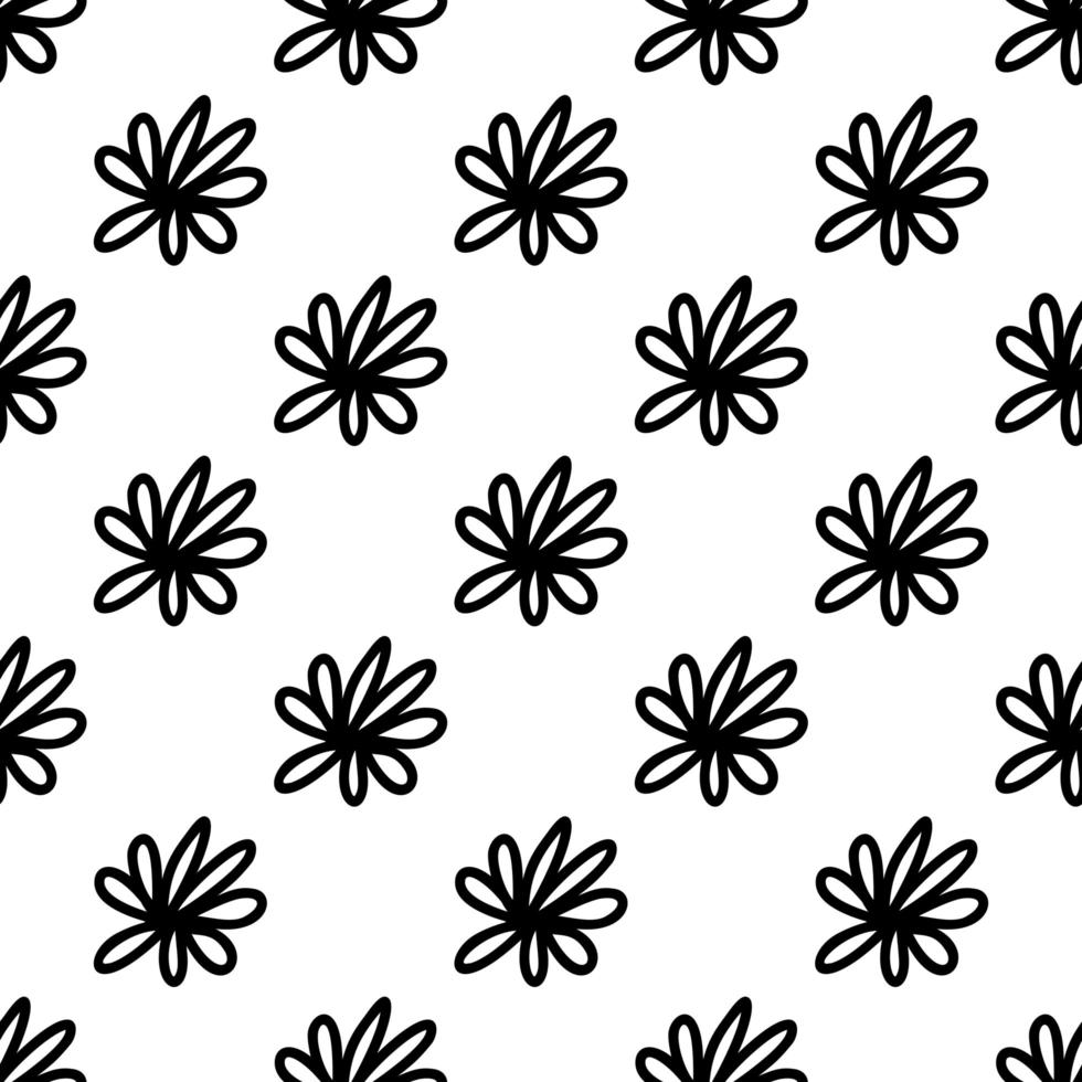 Seamless pattern made from doodle chamomile flowers. Isolated on white vector