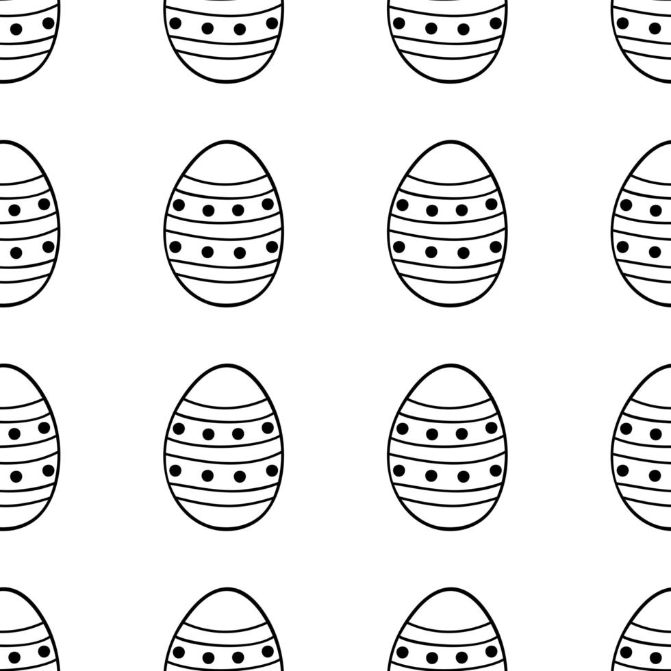 Seamless pattern made from hand drawn Easter eggs illustration vector